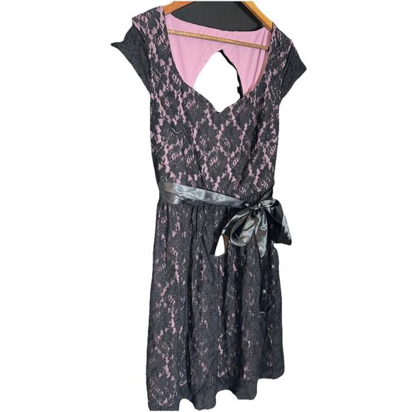 Trixxi Women's Dress Formal 14W Purple Black Lace Whimsigoth Fairy Grunge - Picture 1 of 11